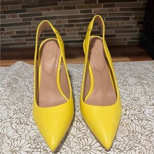 Aldo Bright Yellow Size 7 Slingback Heels